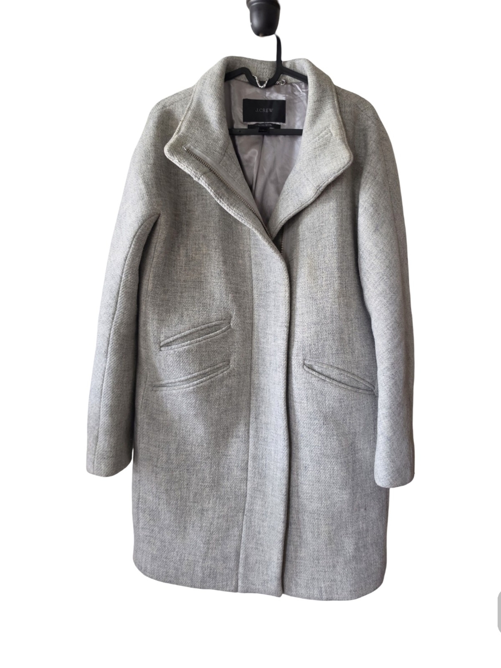 Joey Light Gray Tailored Wool-Blend Pea Coat